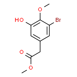 ChemSpider 2D Image | Methyl (3-bromo-5-hydroxy-4-methoxyphenyl)acetate | C10H11BrO4