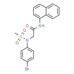 ChemSpider 2D Image | N~2~-(4-Bromophenyl)-N~2~-(methylsulfonyl)-N-1-naphthylglycinamide | C19H17BrN2O3S