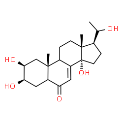 ChemSpider 2D Image | (2beta,3beta,9xi,20S)-2,3,14,20-Tetrahydroxypregn-7-en-6-one | C21H32O5
