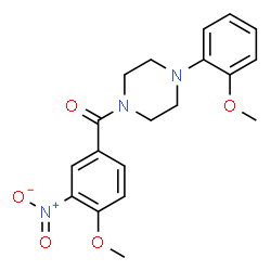 ChemSpider 2D Image | (4-Methoxy-3-nitrophenyl)[4-(2-methoxyphenyl)-1-piperazinyl]methanone | C19H21N3O5