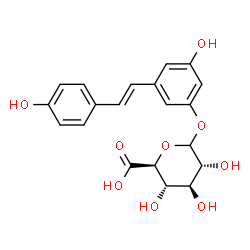 ChemSpider 2D Image | 3-Hydroxy-5-[(E)-2-(4-hydroxyphenyl)vinyl]phenyl D-glucopyranosiduronic acid | C20H20O9