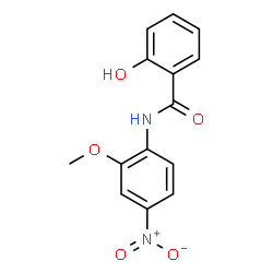 ChemSpider 2D Image | 2-Hydroxy-N-(2-methoxy-4-nitrophenyl)benzamide | C14H12N2O5