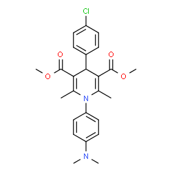 ChemSpider 2D Image | Dimethyl 4-(4-chlorophenyl)-1-[4-(dimethylamino)phenyl]-2,6-dimethyl-1,4-dihydro-3,5-pyridinedicarboxylate | C25H27ClN2O4