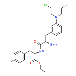 ChemSpider 2D Image | Ethyl 3-[bis(2-chloroethyl)amino]-L-phenylalanyl-4-fluoro-L-phenylalaninate | C24H30Cl2FN3O3