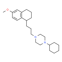 ChemSpider 2D Image | 1-Cyclohexyl-4-[3-(6-methoxy-1,2,3,4-tetrahydro-1-naphthalenyl)propyl]piperazine | C24H38N2O