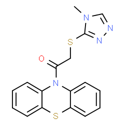 ChemSpider 2D Image | 2-(4-Methyl-4H-[1,2,4]triazol-3-ylsulfanyl)-1-phenothiazin-10-yl-ethanone | C17H14N4OS2
