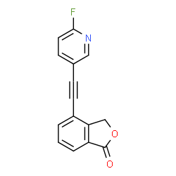 ChemSpider 2D Image | 4-[(6-Fluoro-3-pyridinyl)ethynyl]-2-benzofuran-1(3H)-one | C15H8FNO2