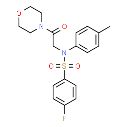 ChemSpider 2D Image | 4-Fluoro-N-(4-methylphenyl)-N-[2-(4-morpholinyl)-2-oxoethyl]benzenesulfonamide | C19H21FN2O4S