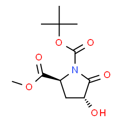 ChemSpider 2D Image | N-t-BOC-trans-4-Hydroxy-5-oxo-L-proline methyl ester | C11H17NO6