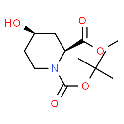 ChemSpider 2D Image | (2S,4R)-N-BOC-4-Hydroxypiperidine-2-carboxylic acid methyl ester | C12H21NO5