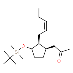 ChemSpider 2D Image | 1-{(1R,2S)-3-{[Dimethyl(2-methyl-2-propanyl)silyl]oxy}-2-[(2Z)-2-penten-1-yl]cyclopentyl}acetone | C19H36O2Si