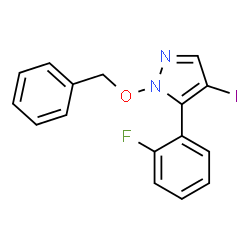 ChemSpider 2D Image | 1-(Benzyloxy)-5-(2-fluorophenyl)-4-iodo-1H-pyrazole | C16H12FIN2O