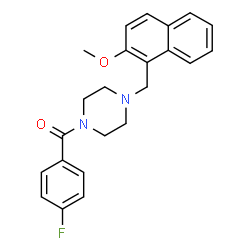 ChemSpider 2D Image | (4-Fluorophenyl){4-[(2-methoxy-1-naphthyl)methyl]-1-piperazinyl}methanone | C23H23FN2O2