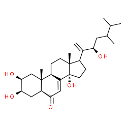 ChemSpider 2D Image | (2beta,3beta,5beta,17xi,22R,24xi)-2,3,14,22-Tetrahydroxyergosta-7,20-dien-6-one | C28H44O5
