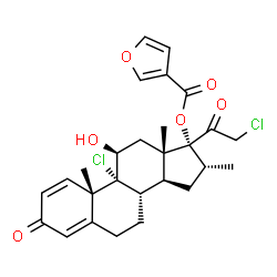 ChemSpider 2D Image | (11beta,16alpha)-9,21-Dichloro-11-hydroxy-16-methyl-3,20-dioxopregna-1,4-dien-17-yl 3-furoate | C27H30Cl2O6