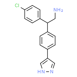 ChemSpider 2D Image | 2-(4-Chlorophenyl)-2-[4-(1H-pyrazol-4-yl)phenyl]ethanamine | C17H16ClN3