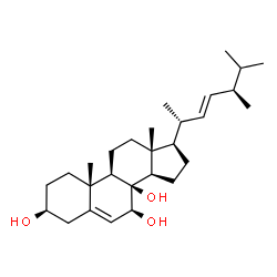ChemSpider 2D Image | (3beta,7beta,22E)-Ergosta-5,22-diene-3,7,8-triol | C28H46O3