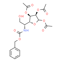 ChemSpider 2D Image | 1,2,3-Tri-O-acetyl-5-{[(benzyloxy)carbonyl]amino}-5-deoxy-D-allofuranose | C20H25NO10