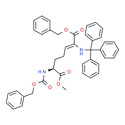 ChemSpider 2D Image | 1-Benzyl 7-methyl (2Z,6S)-6-{[(benzyloxy)carbonyl]amino}-2-(tritylamino)-2-heptenedioate | C42H40N2O6