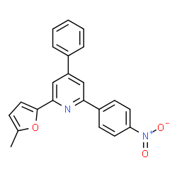 ChemSpider 2D Image | 2-(5-Methyl-2-furyl)-6-(4-nitrophenyl)-4-phenylpyridine | C22H16N2O3