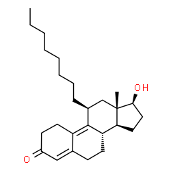 ChemSpider 2D Image | (11beta,17beta)-17-Hydroxy-11-octylestra-4,9-dien-3-one | C26H40O2