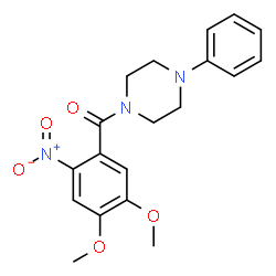 ChemSpider 2D Image | 1-(4,5-dimethoxy-2-nitrobenzoyl)-4-phenylpiperazine | C19H21N3O5
