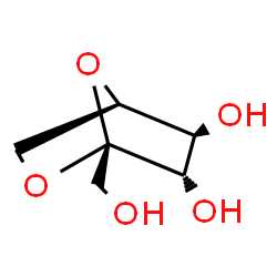 ChemSpider 2D Image | (1R,4R,5S,6S)-1-(Hydroxymethyl)-2,7-dioxabicyclo[2.2.1]heptane-5,6-diol | C6H10O5