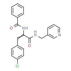 ChemSpider 2D Image | N-{1-(4-Chlorophenyl)-3-oxo-3-[(3-pyridinylmethyl)amino]-1-propen-2-yl}benzamide | C22H18ClN3O2
