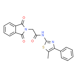 ChemSpider 2D Image | 2-(1,3-Dioxo-1,3-dihydro-2H-isoindol-2-yl)-N-(5-methyl-4-phenyl-1,3-thiazol-2-yl)acetamide | C20H15N3O3S