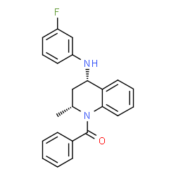 ChemSpider 2D Image | [(2R,4S)-4-[(3-Fluorophenyl)amino]-2-methyl-3,4-dihydro-1(2H)-quinolinyl](phenyl)methanone | C23H21FN2O