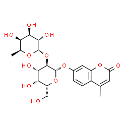 ChemSpider 2D Image | 4-Methyl-2-oxo-2H-chromen-7-yl 2-O-(6-deoxy-alpha-L-galactopyranosyl)-beta-D-galactopyranoside | C22H28O12