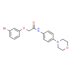 ChemSpider 2D Image | 2-(3-Bromophenoxy)-N-[4-(4-morpholinyl)phenyl]acetamide | C18H19BrN2O3