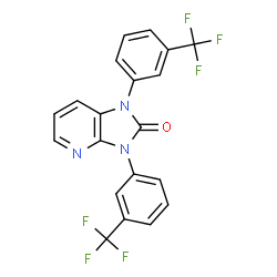 ChemSpider 2D Image | 1,3-Bis[3-(trifluoromethyl)phenyl]-1,3-dihydro-2H-imidazo[4,5-b]pyridin-2-one | C20H11F6N3O