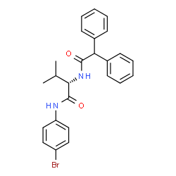 ChemSpider 2D Image | N-(4-Bromophenyl)-N~2~-(diphenylacetyl)-L-valinamide | C25H25BrN2O2