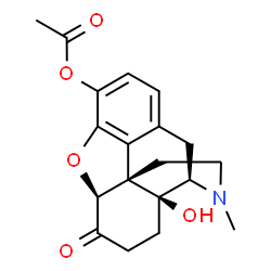 ChemSpider 2D Image | (5beta)-14-Hydroxy-17-methyl-6-oxo-4,5-epoxymorphinan-3-yl acetate | C19H21NO5