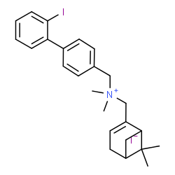 ChemSpider 2D Image | (6,6-Dimethylbicyclo[3.1.1]hept-2-en-2-yl)-N-[(2'-iodo-4-biphenylyl)methyl]-N,N-dimethylmethanaminium iodide | C25H31I2N