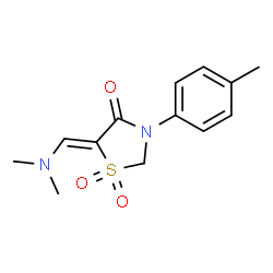 ChemSpider 2D Image | (5Z)-5-[(Dimethylamino)methylene]-3-(4-methylphenyl)-1,3-thiazolidin-4-one 1,1-dioxide | C13H16N2O3S