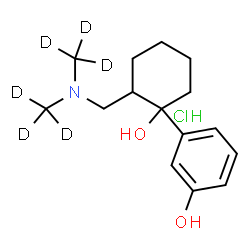 ChemSpider 2D Image | 3-[2-({Bis[(~2~H_3_)methyl]amino}methyl)-1-hydroxycyclohexyl]phenol hydrochloride (1:1) | C15H18D6ClNO2