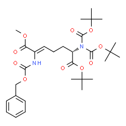 ChemSpider 2D Image | 1-Methyl 7-(2-methyl-2-propanyl) (2Z,6S)-2-{[(benzyloxy)carbonyl]amino}-6-(bis{[(2-methyl-2-propanyl)oxy]carbonyl}amino)-2-heptenedioate | C30H44N2O10