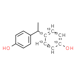 ChemSpider 2D Image | 4-[1-(4-Hydroxyphenyl)ethyl](~13~C_6_)phenol | C813C6H14O2