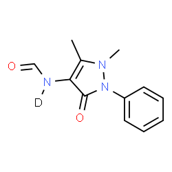 ChemSpider 2D Image | N-(1,5-Dimethyl-3-oxo-2-phenyl-2,3-dihydro-1H-pyrazol-4-yl)(N-~2~H)formamide | C12H12DN3O2