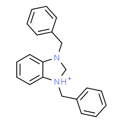 ChemSpider 2D Image | 1,3-Dibenzyl-2,3-dihydro-1H-benzimidazol-1-ium | C21H21N2