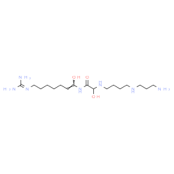 ChemSpider 2D Image | 2-({4-[(3-Aminopropyl)amino]butyl}amino)-N-{(1Z)-7-[(diaminomethylene)amino]-1-hydroxy-1-hepten-1-yl}-2-hydroxyacetamide | C17H37N7O3