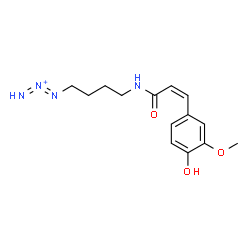 ChemSpider 2D Image | 1-(4-{[(2Z)-3-(4-Hydroxy-3-methoxyphenyl)-2-propenoyl]amino}butyl)-1,2-triazadien-2-ium | C14H19N4O3