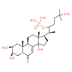 ChemSpider 2D Image | (2beta,3beta,5beta,14xi)-2,3,14,25-Tetrahydroxy-6-oxocholest-7-en-22-yl dihydrogen phosphate | C27H45O9P