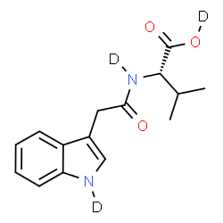 ChemSpider 2D Image | N-[(1-~2~H)-1H-Indol-3-ylacetyl]-L-(N,O-~2~H_2_)valine | C15H15D3N2O3