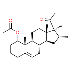 ChemSpider 2D Image | (16alpha)-16,17-Dimethyl-20-oxopregn-5-en-1-yl acetate | C25H38O3