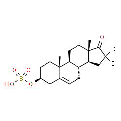 ChemSpider 2D Image | (3beta)-17-Oxo(16,16-~2~H_2_)androst-5-en-3-yl hydrogen sulfate | C19H26D2O5S