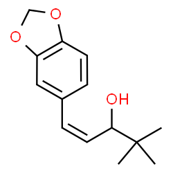 ChemSpider 2D Image | (1Z)-1-(1,3-Benzodioxol-5-yl)-4,4-dimethyl-1-penten-3-ol | C14H18O3