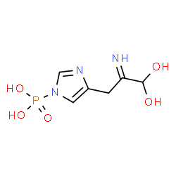 ChemSpider 2D Image | [4-(3,3-Dihydroxy-2-iminopropyl)-1H-imidazol-1-yl]phosphonic acid | C6H10N3O5P